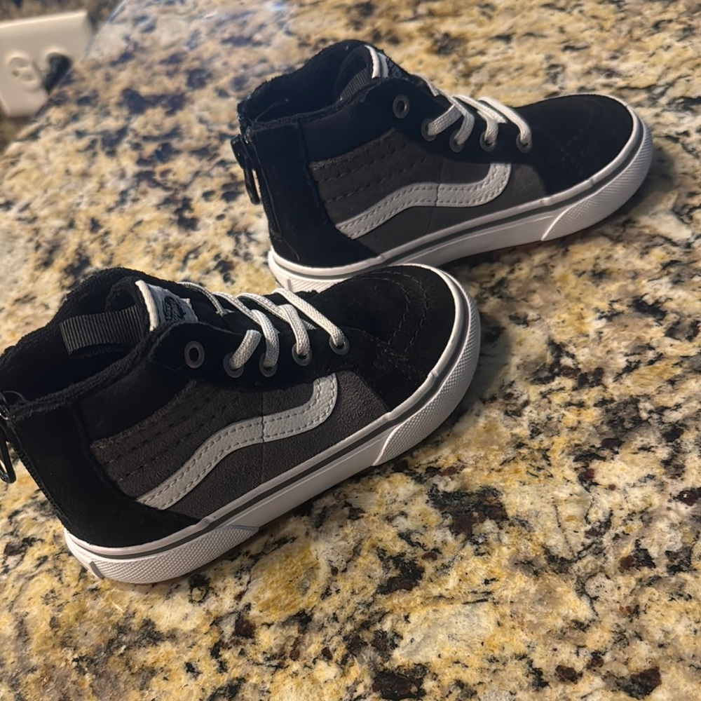 Vans Kids Black and Gray High-Top Sneakers